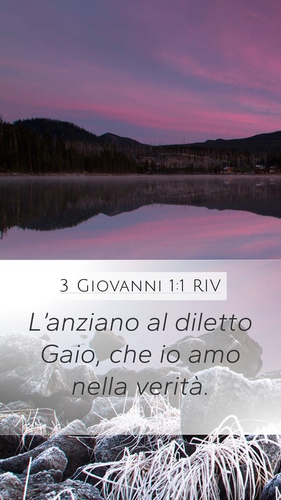 3 Giovanni 1:1 RIV Mobile Phone Wallpaper - L’anziano al diletto Gaio, che io amo nella - Mobile Bible Verse Wallpaper