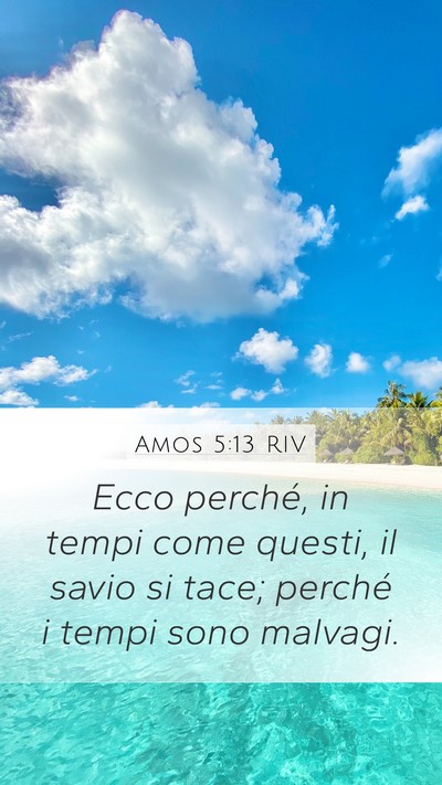 Amos 5:13 RIV Bible Verse Image