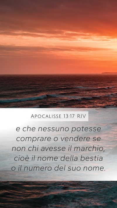 Apocalisse 13:17 RIV Bible Verse Image