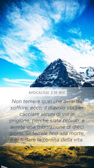 Apocalisse 2:10 RIV Bible Verse Image