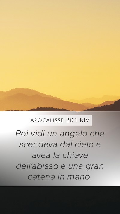 Apocalisse 20:1 RIV Bible Verse Image