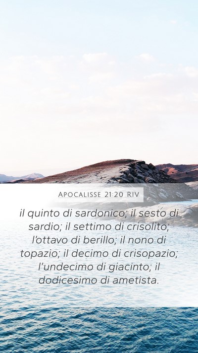 Apocalisse 21:20 RIV Bible Verse Image