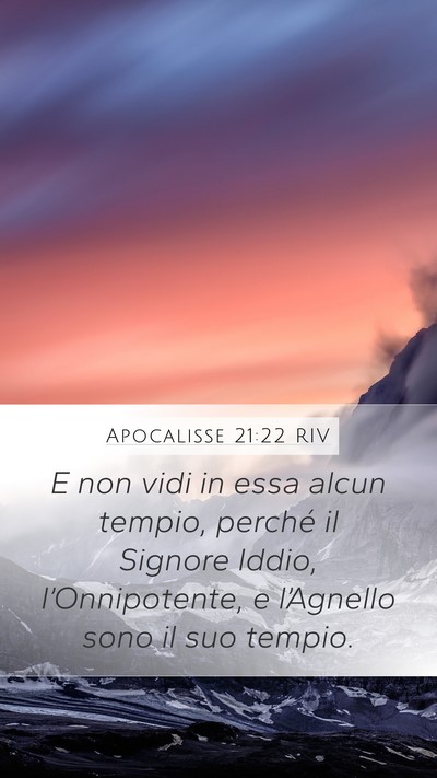 Apocalisse 21:22 RIV Bible Verse Image
