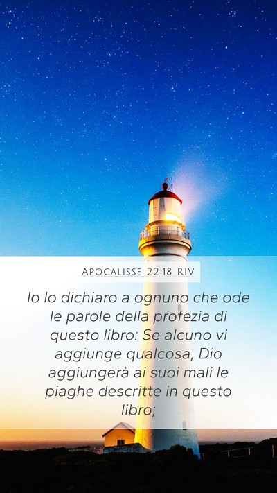 Apocalisse 22:18 RIV Bible Verse Image