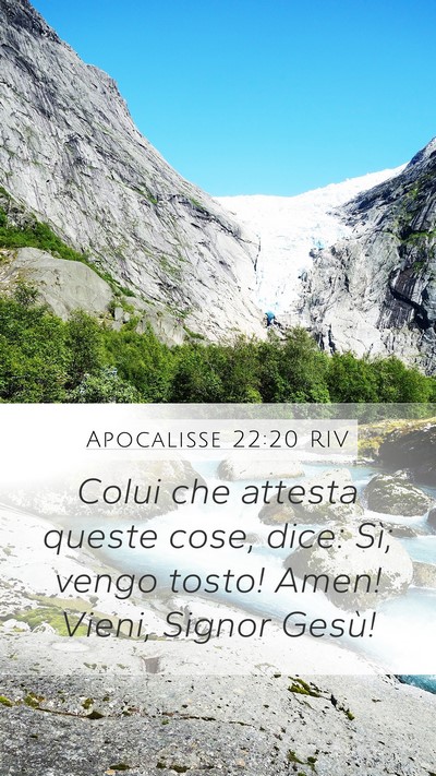 Apocalisse 22:20 RIV Bible Verse Image