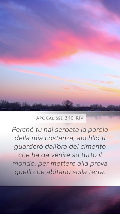 Apocalisse 3:10 RIV Bible Verse Image