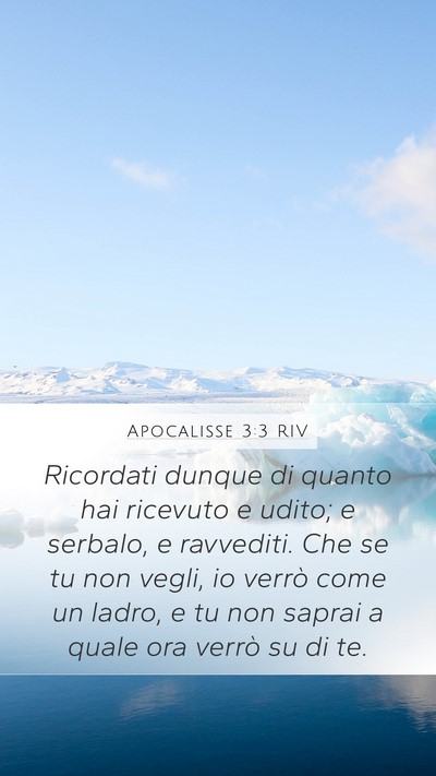 Apocalisse 3:3 RIV Bible Verse Image