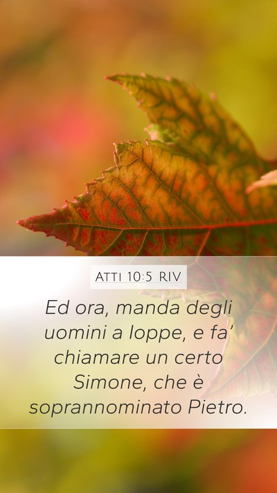 Atti 10:5 RIV Bible Verse Image