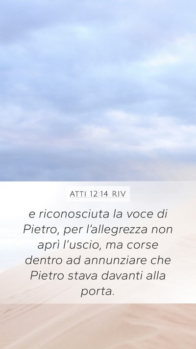 Atti 12:14 RIV Mobile Phone Wallpaper - e riconosciuta la voce di Pietro, per - Mobile Bible Verse Wallpaper