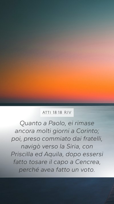 Atti 18:18 RIV Bible Verse Image