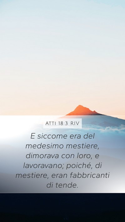 Atti 18:3 RIV Bible Verse Image