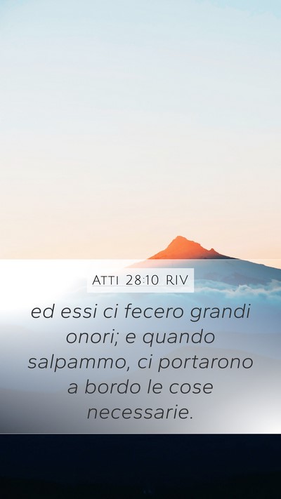 Atti 28:10 RIV Bible Verse Image