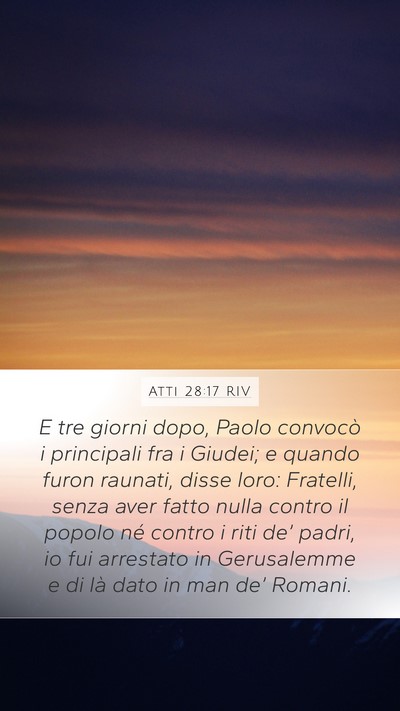Atti 28:17 RIV Bible Verse Image