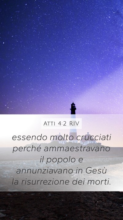 Atti 4:2 RIV Bible Verse Image