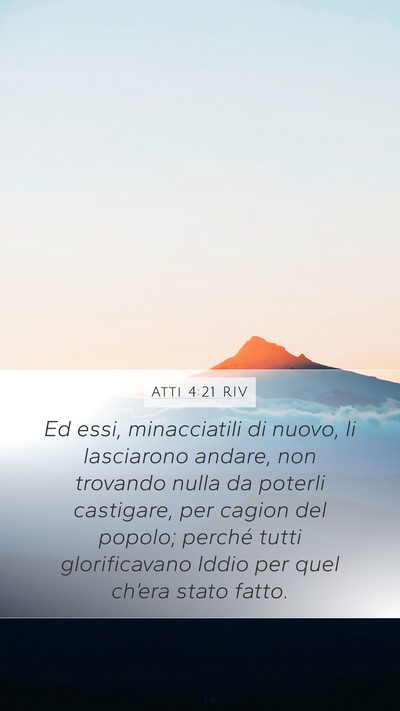 Atti 4:21 RIV Bible Verse Image