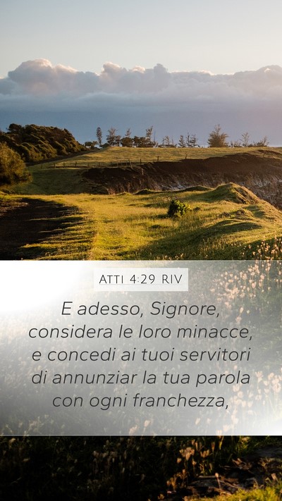 Atti 4:29 RIV Bible Verse Image