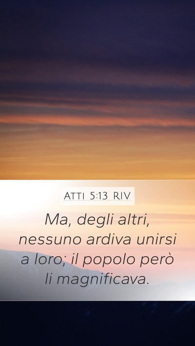 Atti 5:13 RIV Bible Verse Image