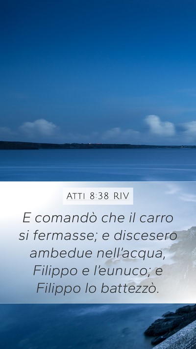 Atti 8:38 RIV Mobile Phone Wallpaper - E comandò che il carro si fermasse; e discesero - Mobile Bible Verse Wallpaper