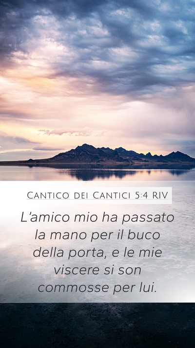 Cantico dei Cantici 5:4 RIV Mobile Phone Wallpaper - L’amico mio ha passato la mano per il buco - Mobile Bible Verse Wallpaper