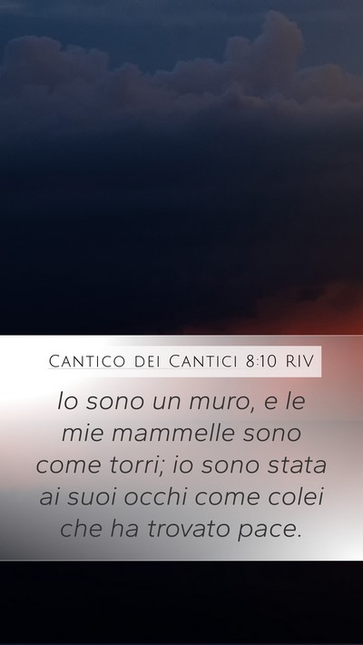 Cantico dei Cantici 8:10 RIV Mobile Phone Wallpaper - Io sono un muro, e le mie mammelle sono come - Mobile Bible Verse Wallpaper