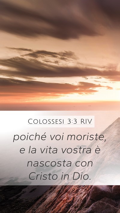 Colossesi 3:3 RIV Bible Verse Image