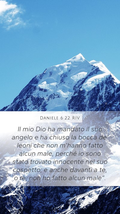 Daniele 6:22 RIV Bible Verse Image