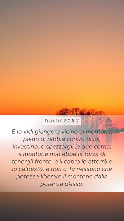Daniele 8:7 RIV Mobile Phone Wallpaper - E lo vidi giungere vicino al montone, pieno di - Mobile Bible Verse Wallpaper