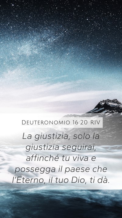 Deuteronomio 16:20 RIV Mobile Phone Wallpaper - La giustizia, solo la giustizia seguirai, - Mobile Bible Verse Wallpaper
