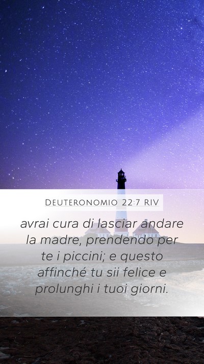 Deuteronomio 22:7 RIV Mobile Phone Wallpaper - avrai cura di lasciar andare la madre, prendendo - Mobile Bible Verse Wallpaper