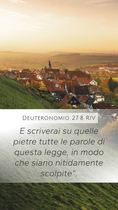Deuteronomio 27:8 RIV Mobile Phone Wallpaper - E scriverai su quelle pietre tutte le parole di - Mobile Bible Verse Wallpaper