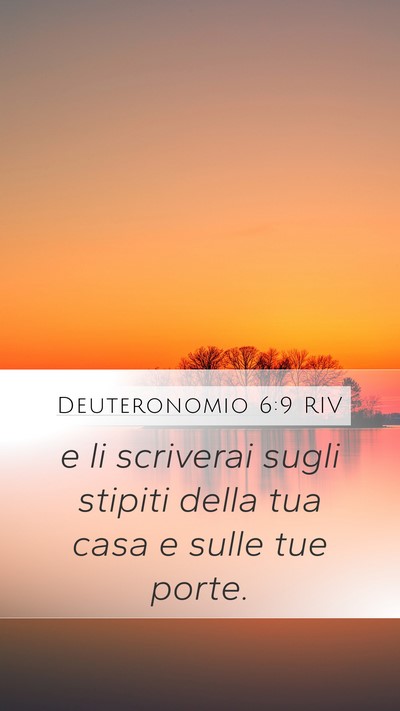 Deuteronomio 6:9 RIV Mobile Phone Wallpaper - e li scriverai sugli stipiti della tua casa e - Mobile Bible Verse Wallpaper