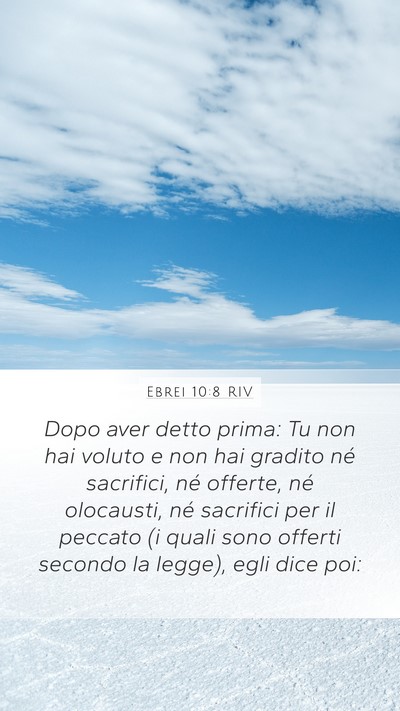 Ebrei 10:8 RIV Bible Verse Image