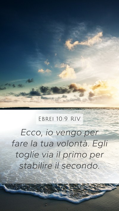 Ebrei 10:9 RIV Bible Verse Image