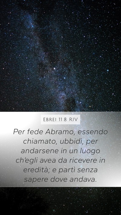 Ebrei 11:8 RIV Bible Verse Image