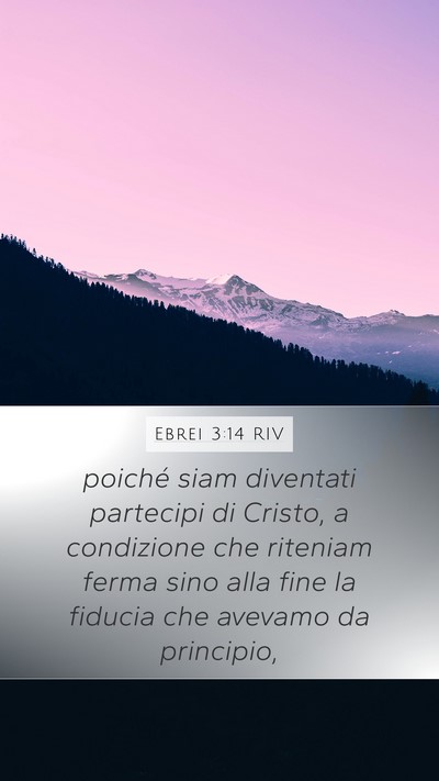 Ebrei 3:14 RIV Bible Verse Image