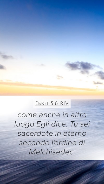Ebrei 5:6 RIV Bible Verse Image