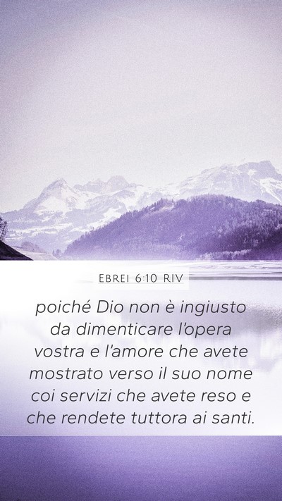 Ebrei 6:10 RIV Bible Verse Image