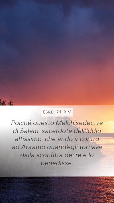 Ebrei 7:1 RIV Bible Verse Image