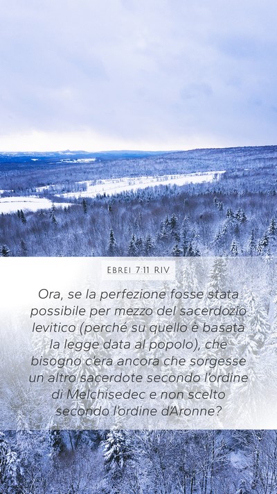 Ebrei 7:11 RIV Bible Verse Image