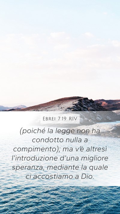 Ebrei 7:19 RIV Bible Verse Image