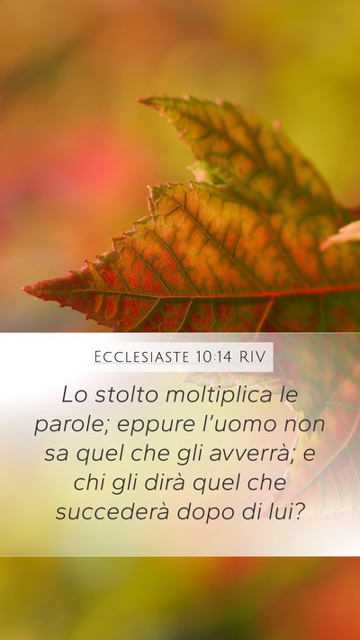 Ecclesiaste 10:14 RIV Bible Verse Image