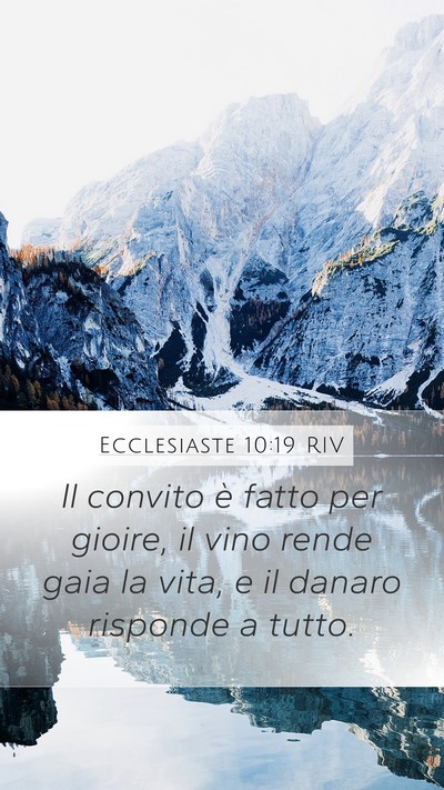 Ecclesiaste 10:19 RIV Bible Verse Image