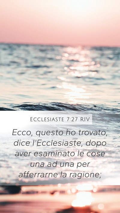 Ecclesiaste 7:27 RIV Bible Verse Image