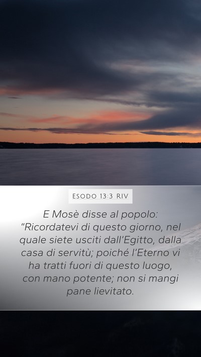 Esodo 13:3 RIV Bible Verse Image