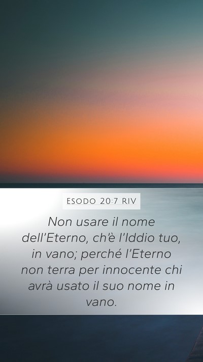 Esodo 20:7 RIV Bible Verse Image