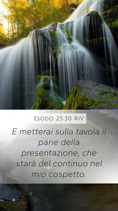Esodo 25:30 RIV Mobile Phone Wallpaper - E metterai sulla tavola il pane della - Mobile Bible Verse Wallpaper