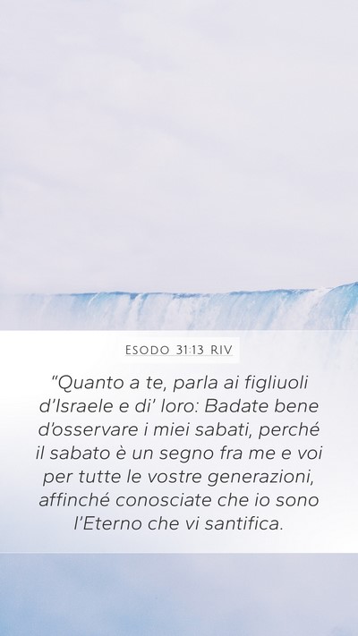 Esodo 31:13 RIV Bible Verse Image