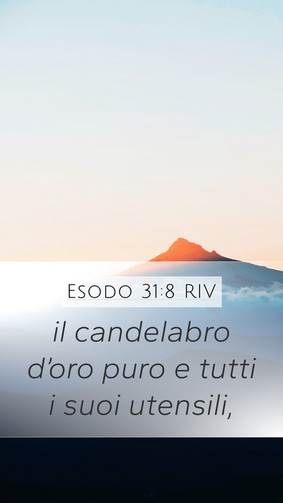 Esodo 31:8 RIV Bible Verse Image