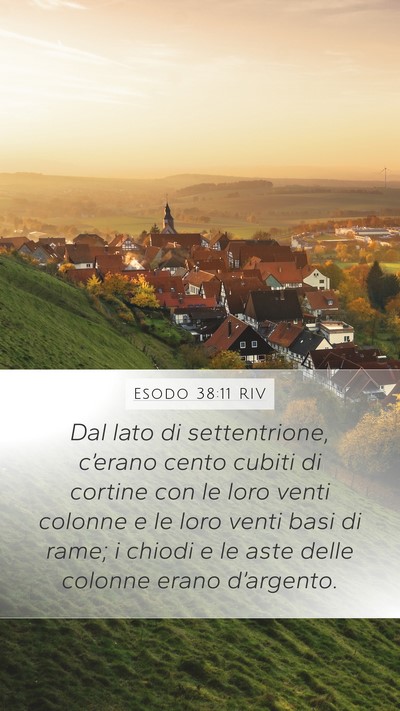 Esodo 38:11 RIV Mobile Phone Wallpaper - Dal lato di settentrione, c’erano cento cubiti - Mobile Bible Verse Wallpaper