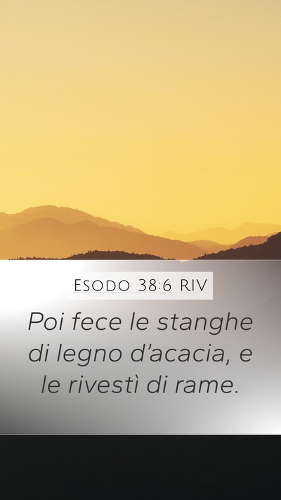 Esodo 38:6 RIV Mobile Phone Wallpaper - Poi fece le stanghe di legno d’acacia, e le - Mobile Bible Verse Wallpaper